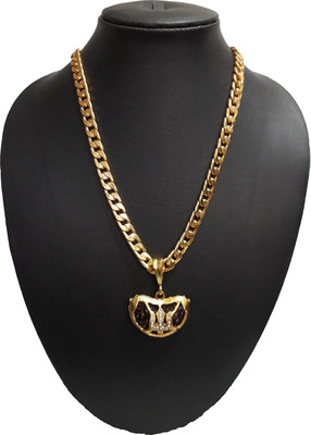 preetkala Shiv Locket Trishul & SEHVANG CHAIN Gold-plated Diamond Alloy Pendant Set