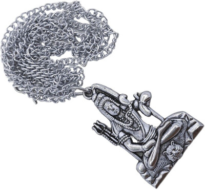 Radhika Collection Most Demanded God Shiv Dotted Locket Pendant With Chain Silver Brass, Alloy Pendant Set