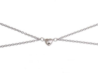 Riingzinee Lovers and Couple Special Premium Heart Shape Magnetic Pendant Sterling Silver Stainless Steel Locket Set