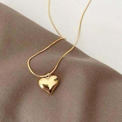 MyFlips Mini Gold Heart Pendant Necklace – Dainty Love Charm Jewelry for Women & Girls Gold-plated Alloy Pendant