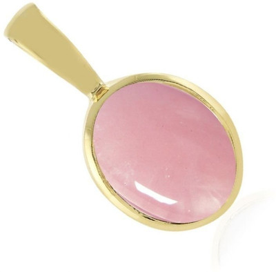 Gemzonite Crystal Rose Quartz Pendant Beneficial Harmony & Relationship Purpose For Unisex Gold-plated Quartz Brass Pendant