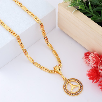 GAFUT 1 gram Pendant set With chain “20” Inches for man and boy New design new year Gold-plated Diamond Copper Pendant Set