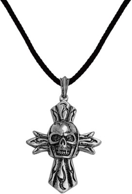 Shiv Jagdamba Biker jewellery viking Head Jesus Cross Pendant Necklace Rhodium Zinc, Metal Pendant