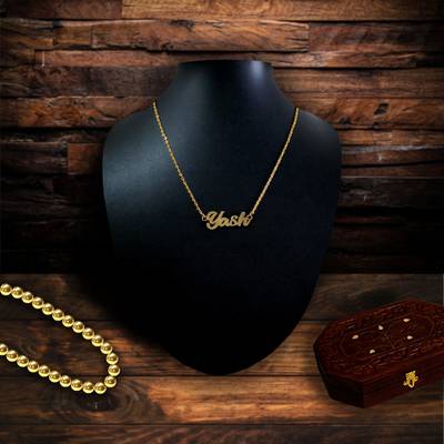 BRANDLINE Yash Name Pendant With Chain Brass