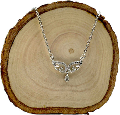 Charms CHARMS ANTI-TARNISH STERLING SILK CHAIN NECKLACE FOR WOMEN & GIRLS Silver Alloy Locket Set