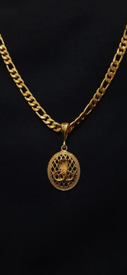 JIYANSHI ENTERPRISE Snake Jali Round & Sachin Chain Gold-plated Diamond Alloy Pendant Set