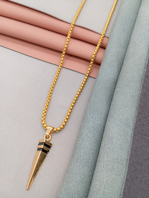 shankhraj mall MEN FANCY CHAIN WITH LOCKET Gold-plated Metal Pendant