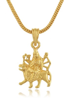 PYR Fashion Goddess sherawali maa Kali Durga Maa Locket Pendant with Chain for Men & Women Gold-plated Alloy Pendant Set