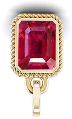 SIDHGEMS Natural 10.25 Ratti Natural Ruby Manik Ashtadhatu Pendan Gemstone Gold-plated Ruby Brass Pendant