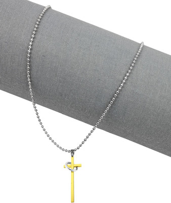 De-Ultimate Golden Long Size Holy Jesus Christ Cross Isa Masih Ring Pendant Locket Necklace Gold-plated Stainless Steel Locket Set