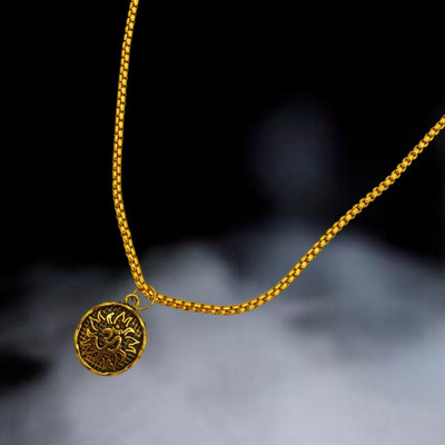 AllenDazzy Trending hindu religious lord Shiva Mahadev mahakal Shankar trishul Locket Gold-plated Brass, Alloy Locket Set