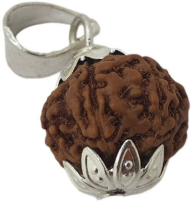HAPPY CREATION Satmukhi 7 Mukhi Rudraksha Original Original 7 Face Saat Mukhee Rudraksha Silver Wood Locket Set