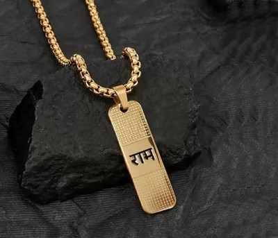 Diivine Hindu Ram Pendant for Men and Women, Hindu Lord Ram Locket for Boy & Girl Gold-plated Stainless Steel Pendant