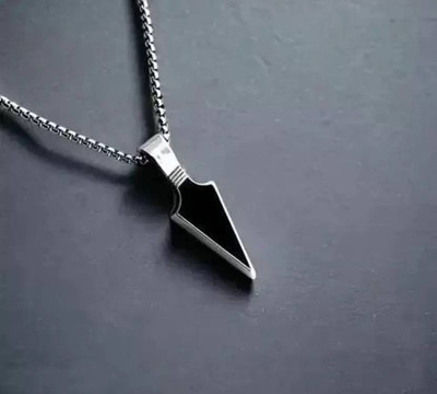 RV jewels Stylish Stainless Steel Arrow Silver Necklace Pendent for Men and boys Silver Alloy Pendant Set