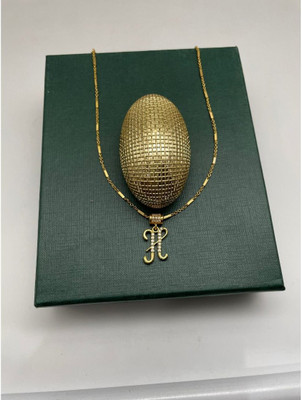 Pitaamaa MAATPITA Alphabet 18KT Yellow Gold Pendant for Women(Real Images)55 Gold-plated Diamond Brass Pendant