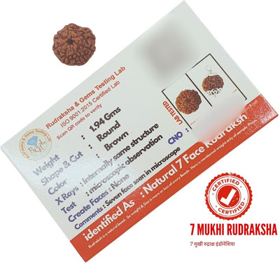 BHAKTI Kripalu Store Certified Nepali 7 Mukhi Rudrksha with Certificate saat mukhi Rudraksha Beads Wood Locket Set