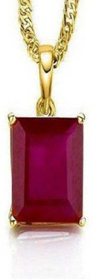 Gemzonite Gold-plated Ruby Stone Pendant Set