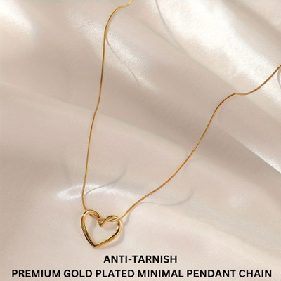 Bauble Cluster 8K Gold plated stainless steel open heart chain for girls|Gift for girls Gold-plated Stainless Steel