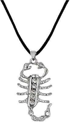AFH SCORPIO Studded with Diamonds Charm Cord Chain Pendnet for Men and Women Metal Pendant