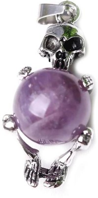 AIR9999 Amethyst Ball And Skull Shaped Men & Women Crystal Pendant For Reiki Healing Amethyst Alloy, Crystal Pendant