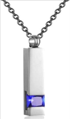 Aditya Chain Sterling Silver Swarovski Crystal Stainless Steel Pendant Set