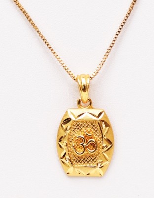 VSASA Vsasa’s DESIGNER GOLD OM PANDENT with Chain FOR GIRLS / WOMEN Gold-plated Metal Pendant