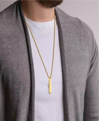Teeragaj F 151_JSE-bar blk golden Titanium Stone Pendant Set
