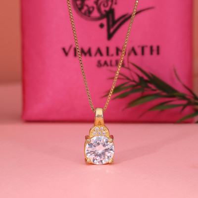 VIMALNATH SALES Gold-plated Zircon Brass Locket Set