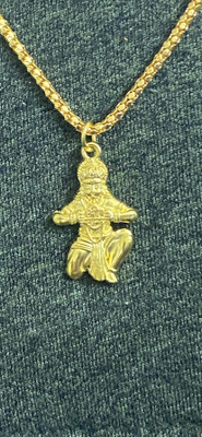 pompeo GOLDEN HANUMAN JI LOCKET WITH GOLDEN CHAIN FOR MEN AND WOMEN / BOYS AND GIRLS Metal Locket Set