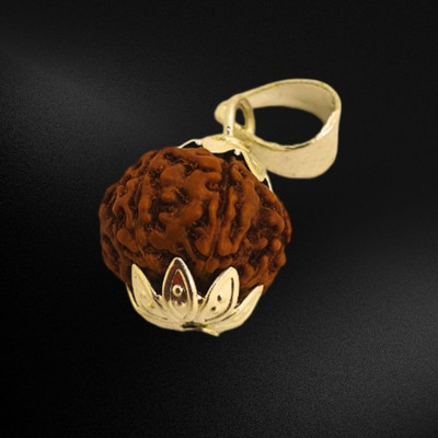 Fine Creation ORIGINAL(NEPALI) 7 MUKHI RUDRAKSHA Gold-plated Wood Locket