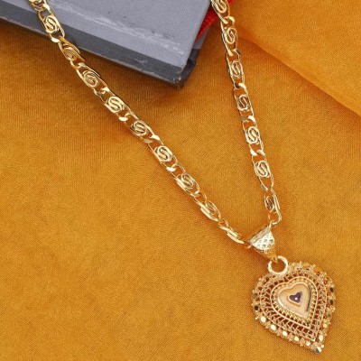 Nig-bb Men And Women Gold Plated Locket Pandant Set Gold-plated Crystal Brass Pendant