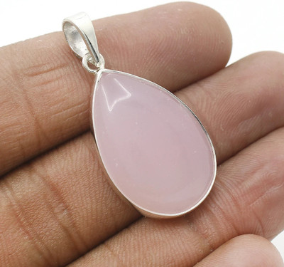 Gemzonite Crystal Rose Quartz Pendant Beneficial Harmony & Relationship Purpose For Unisex Quartz Brass Pendant