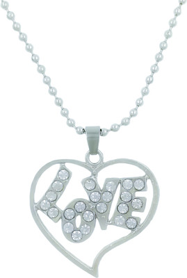 SAIIZEN Heart Design Pendant with Chain for Boys/Girls/Friends & Couples Rhodium Stainless Steel Locket
