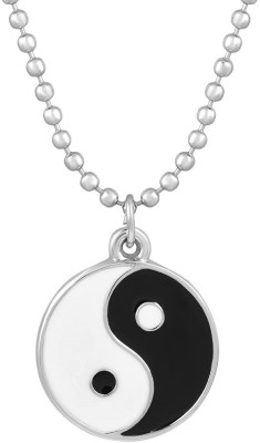 vs unique collections Round Taoism Yin Yang Tai Chi Day Night Fengshui Locket Pendant Necklace Chain Silver Stainless Steel Pendant