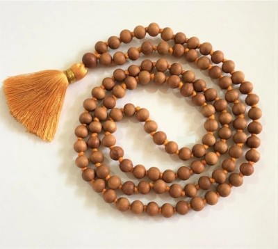 Yash ECommerce Store Brown Chandan mala wood (Sandalwood) Mala Genuine 8mm Wood Chain Wood Chain Wood