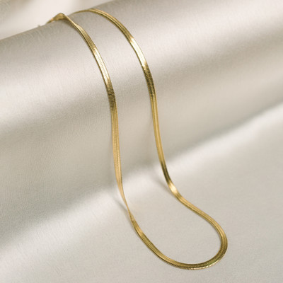 ARTKLIM Artklim Gold Plated Flat Snake Chain Gold-plated Stainless Steel Pendant