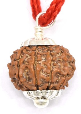 Beautum Original 9 Mukhi Nepali Rudraksha Nine Face Rudraksh Metal Capping Wood Pendant