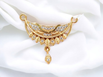 SAPNAPALACE RADIANT DIAMOND GOLD PLATED MANGALSUTRA PENDANT Gold-plated Brass Locket