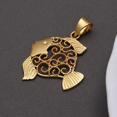 ASHA ARTS FISH01 Gold-plated Brass Pendant