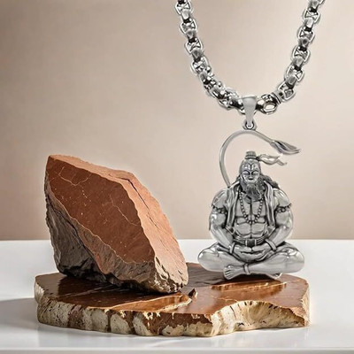 Astrootalk Hanuman Ji In Ram Smriti Bajrangbali & Hanuman Ji Sankat Mochan Stainless Steel Locket Set