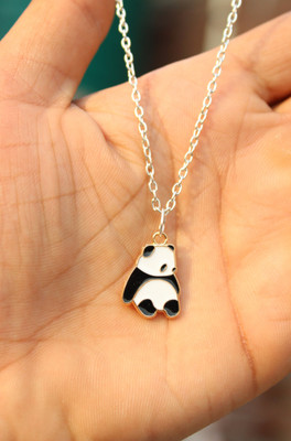 Whitechimes Panda pendant combo pack of 4 Charm necklace for girls Gold-plated Alloy Pendant Set