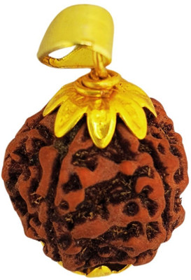 Madhur Creation Four Mukhi Rudraksha Certified/Original Nepali 4 Mukhi Certificate Gold-plated Beads Brass, Wood Locket
