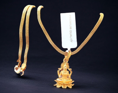 DIVS FASHION Laxmiji cutwork designer pendant with chain Gold-plated Brass Pendant Set