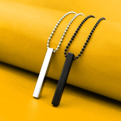 Teeragaj C 177_JSE-BLACK SILVER BAR 12 Rhodium Stone Pendant Set