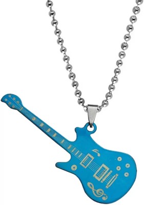 Shiv Jagdamba Rock Star Jewelry Music Note Electric Guitar Locket Pendant Titanium Stainless Steel Pendant