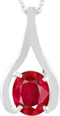 DAMBIWAL 7.25 Ratti Created Ruby Silver Pendant Locket for Women's and Men's Ruby Metal