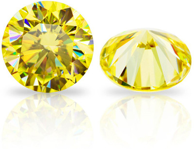 R.K GEMS 5 Carat TOP Quality 1 Piece Yellow American Diamond Stone