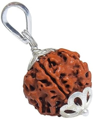 Beautum 4 Mukhi Rudraksha From Nepali Four Face Rudraksha Metal Capped Wood Pendant