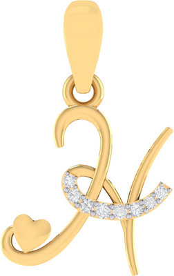 Diamtrendz Jewels BIS Hallmarked Pure 925 Sterling Silver Gold Plated Letter H Gold-plated Cubic Zirconia Sterling Silver Pendant