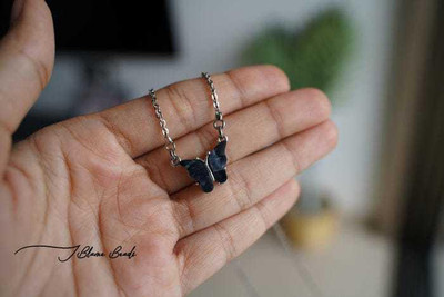 Eliza Unique Black Butterfly Pendant Sterling Silver Metal Pendant